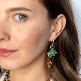 Katerina Psoma dangle earrings semiprecious stones, crystals