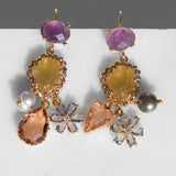 Katerina Psoma Albia Earrings with Crystals and Pearls