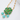 Katerina Psoma Domna Chain Necklace Green Flower Pendant