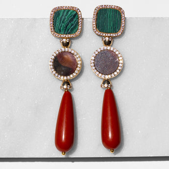 Katerina Psoma Mina Red Dangle Earrings