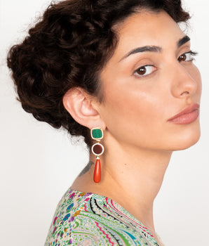 Katerina Psoma Mina Red Dangle Earrings