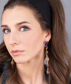 Katerina Psoma Lucrezia Dangle Earrings with semiprecious multicolor Stones