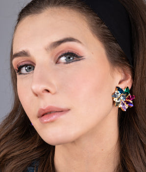 Alice Crystal Clip Earrings