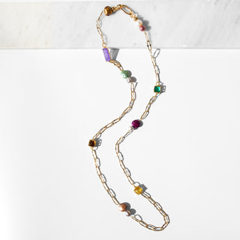 KATERINA PSOMA Long Chain Necklace PEARLS CRYSTALS