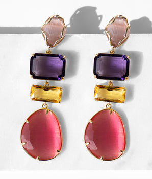 katerina psoma pink dangle earrings