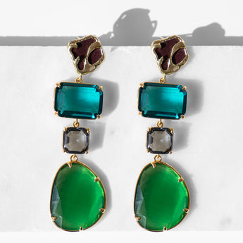 KATERINA PSOMA GREEN DANGLE EARRINGS