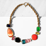 KATERINA PSOMA MULTICOLOUR SHORT NECKLACE WITH CHAIN