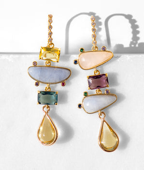 Katerina Psoma Dangle earrings with stones and crystals