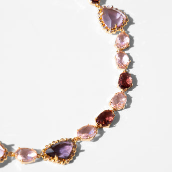 Katerina Psoma Albia Pink Necklace with Purple Crystals