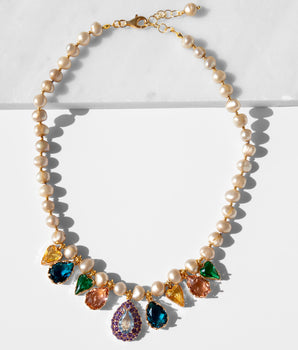 Katerina Psoma Albia Multicolor Necklace with Crystals and Pearls