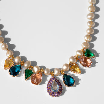 Katerina Psoma Albia Necklace with Crystals and Pearls