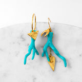 Katerina Psoma Lola Turquoise Coral Hoop Earrings