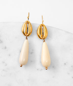 Katerina Psoma Miranta Ivory Colored Shell Earrings