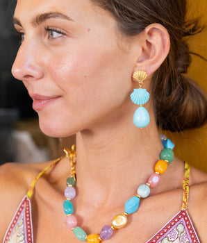 Katerina Psoma multicolor semiprecious stones short necklace