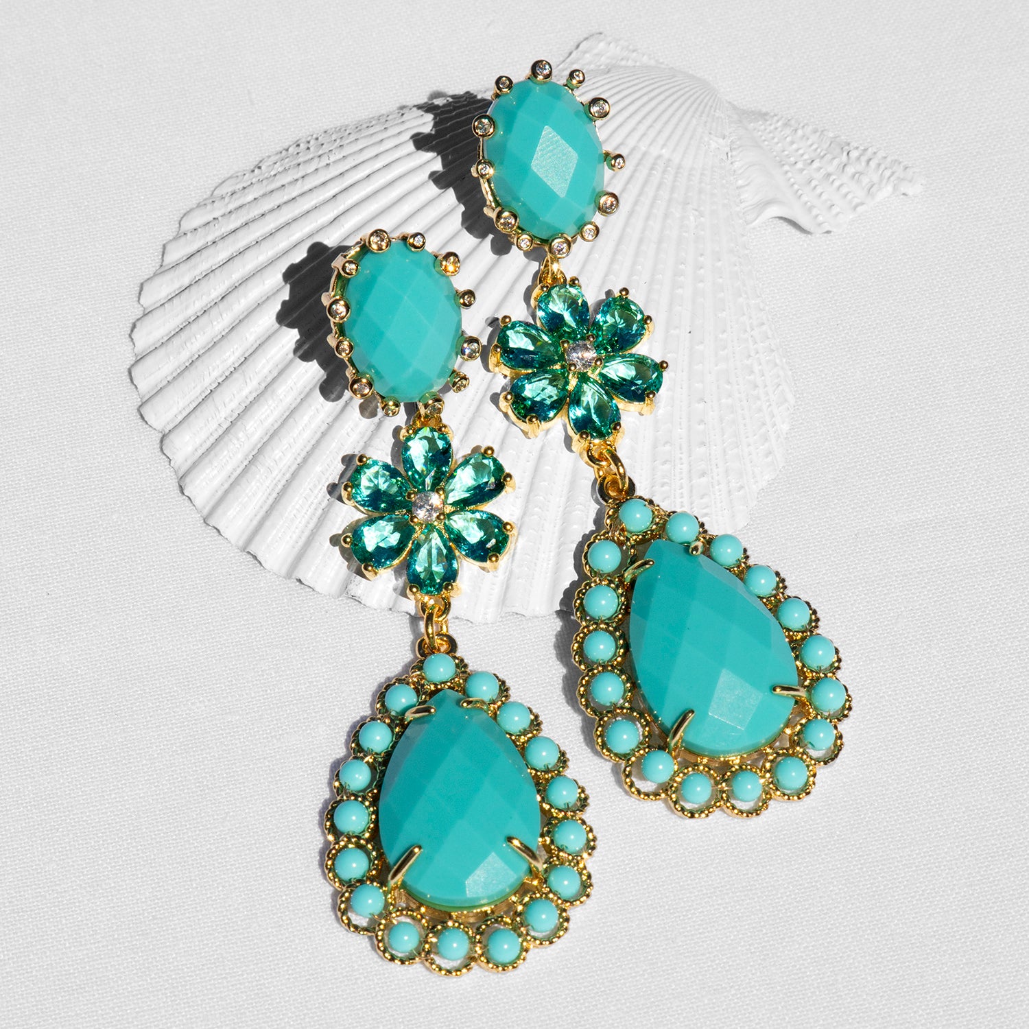 Katerina Psoma Mina Turquoise Dangle Earrings
