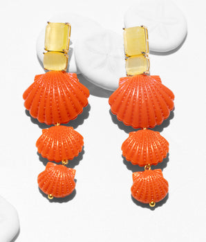 Venus Orange Dangle Earrings