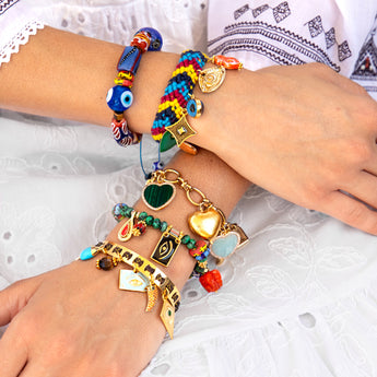 Katerina Psoma Esmeralda Cord Bracelet with Charms in Blue