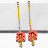 katerina psoma long flower dangle earrings