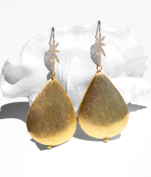 katerina Psoma Gold plated drop earrings