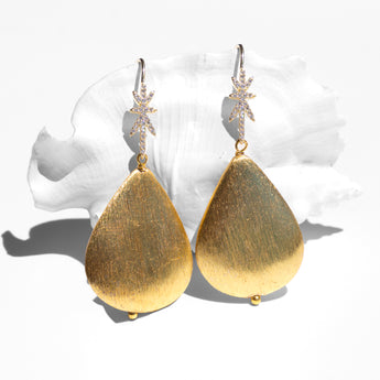 katerina Psoma Gold plated drop earrings