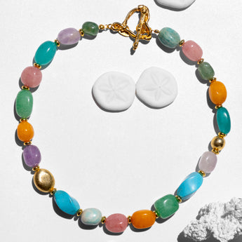 Katerina Psoma multicolor semiprecious stones short necklace