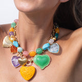 Katerina Psoma Lucy Necklace with Multicolor Hearts