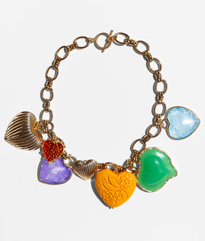 Katerina Psoma Lucy Necklace with Multicolor Hearts