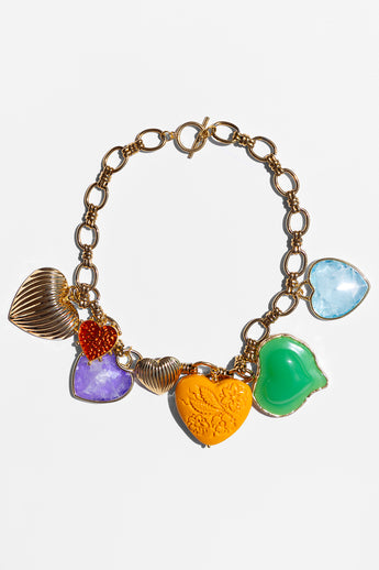 Katerina Psoma Lucy Necklace with Multicolor Hearts