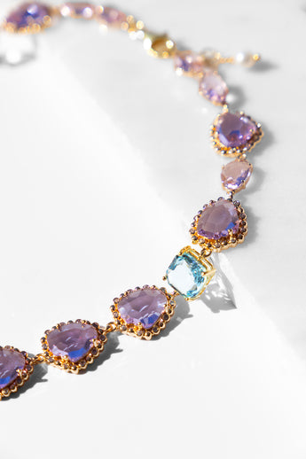 KATERINA PSOMA Necklace with Violet Crystals