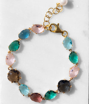 KATERINA PSOMA Bracelet with Multicolour Crystals