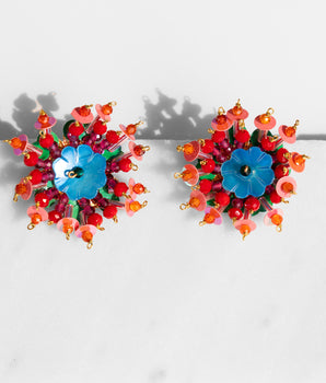 Katerina Psoma Precious Multicolored Clip Earrings