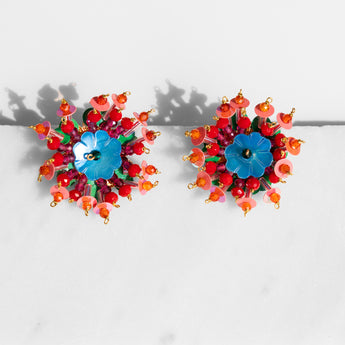 Katerina Psoma Precious Multicolored Clip Earrings