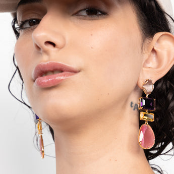 katerina psoma pink dangle earrings