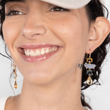 KATERINA PSOMA Dangle Earrings with Stones and Yellow Crystals