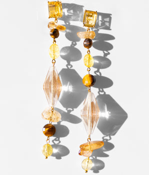 Katerina Psoma Lucrezia Dangle Earrings with semiprecious Stones