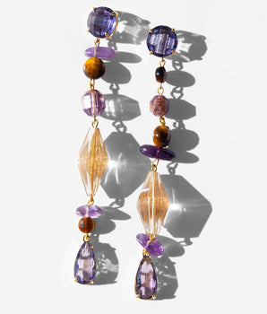 Katerina Psoma Lucrezia Dangle Earrings with Stones