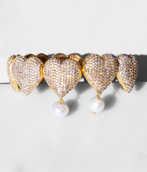 Katerina Psoma Lucida Heart Gold Plated Bracelet with Pearls