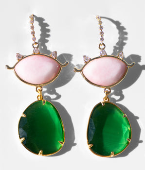 Katerina Psoma Ginevra Green Earrings