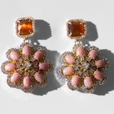 Katerina Psoma Claudia Earrings with Mini Pink Flowers