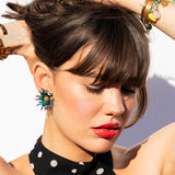 Katerina Psoma Precious Multicolored Clip Earrings