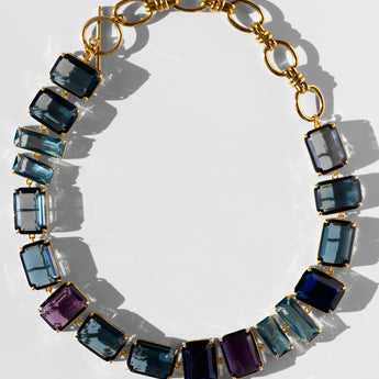 Katerina Psoma Ginevra Blue Crystal Necklace with Chain