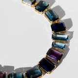 Katerina Psoma Ginevra Blue Crystal Necklace with gold plated Chain