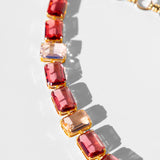 Katerina Psoma Ginevra Pink Crystal Necklace with gold plated Chain