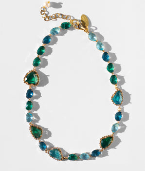 Albia Necklace with Blue Crystals