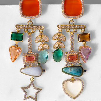 Katerina Psoma Ginevra Dangle Earrings with Carnelian