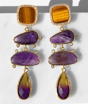 Ginevra Drop Earrings with Amethyst