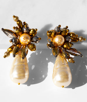 Precious Earrings with Pearl Drops