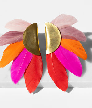 Katerina Psoma Artemis Multicolor Gold Plated Metal Clip Earrings