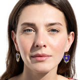 Katerina psoma evil eyes heart earrings purple