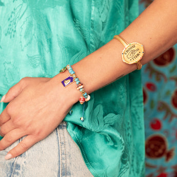 Katerina Psoma Carmella Howlite Stone Bracelet with charms turquoise